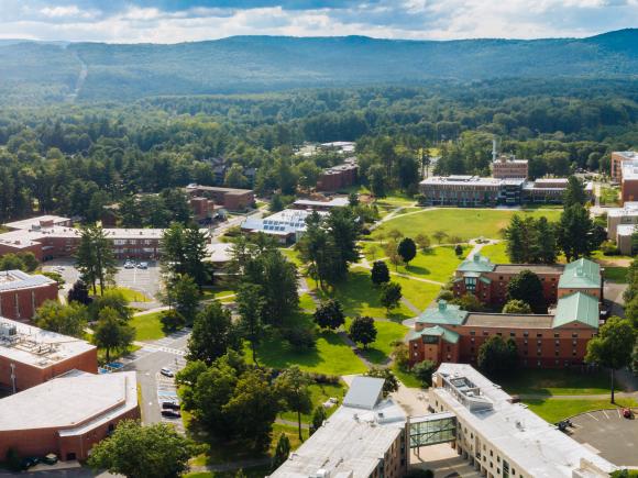 aerial image of the Westfield State campus