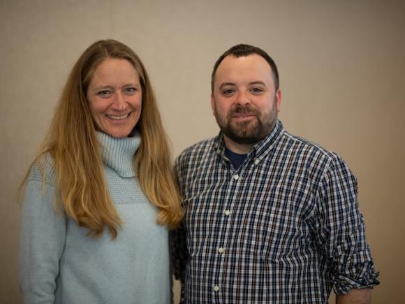 Dr. Jennifer DiGrazia and Joe Courchesne, from the Western Massachusetts Writing Project. They stand side by side and smile. 