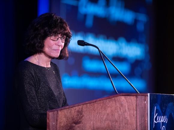 Nettie Washington Douglass, the great-great-granddaughter of Frederick Douglass and great-granddaughter of Booker T. Washington delivering her keynote address at the 2025 Keeper of the Dream dinner.
