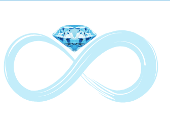 Blue Diamond Ball event image featuring a blue infinity symbol with a blue diamond at the top center.