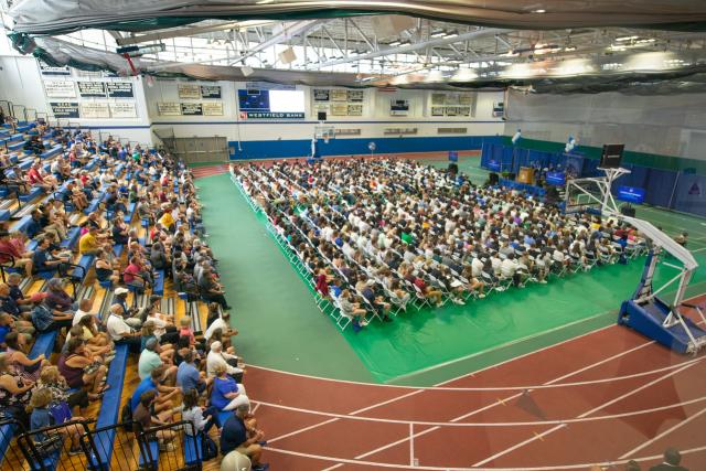 Photo of Convocation in Woodward Center.