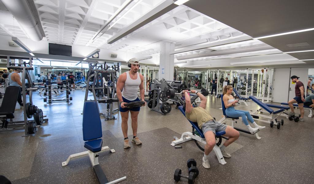 Students work out in the Ely Fitness Center